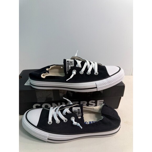 .6017 Converse Shorline Slip Black/White-US 10 Womens - Picture 1 of 5